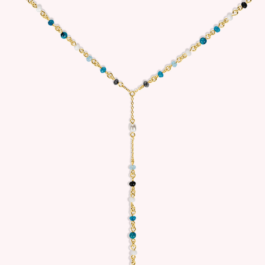 Sautoir SEDUCTION - Bleu / Doré - Colliers  | Agatha