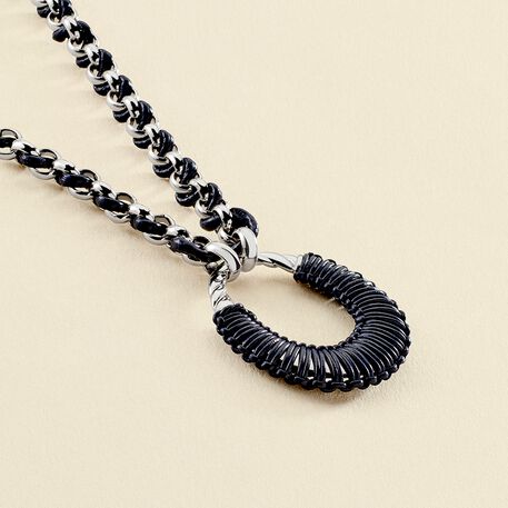 Sautoir TWIGGY - Argenté / bleu foncé  - Colliers  | Agatha