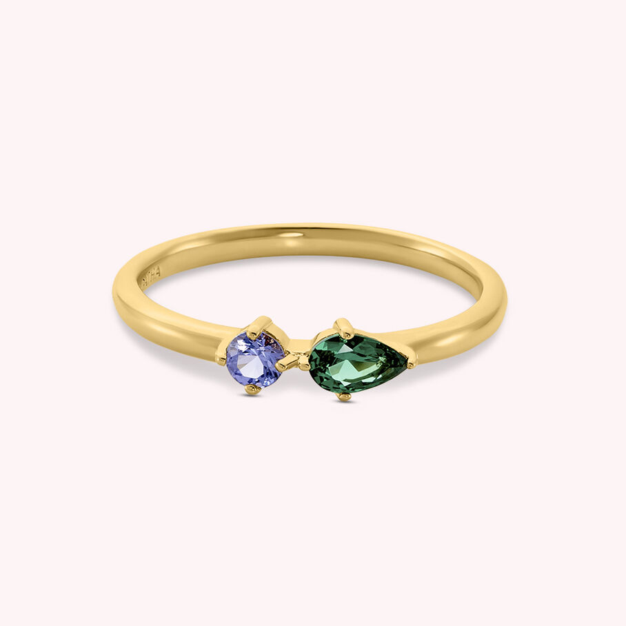 Bague fine ASTRE - Vert / Doré - Bagues  | Agatha