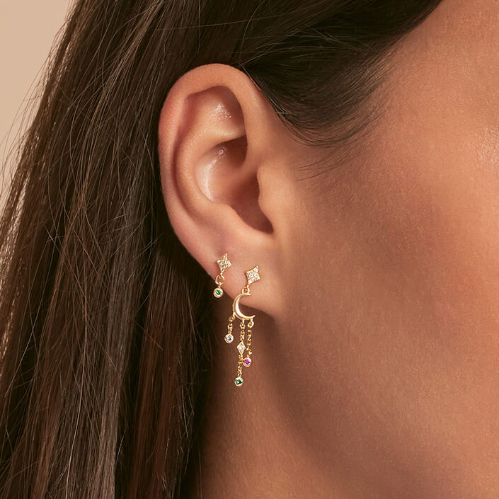 Piercing puce ASTRAL - Vert / Doré - Piercings  | Agatha