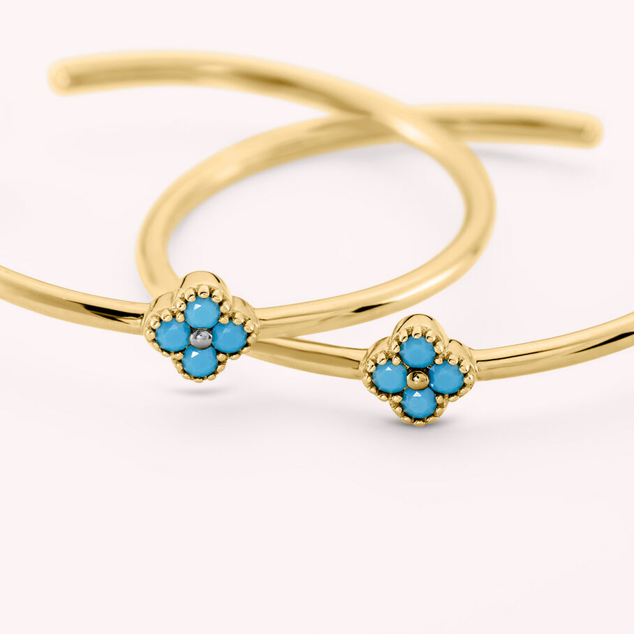 Créoles BELOVED - Turquoise / Doré - Boucles d'oreilles  | Agatha