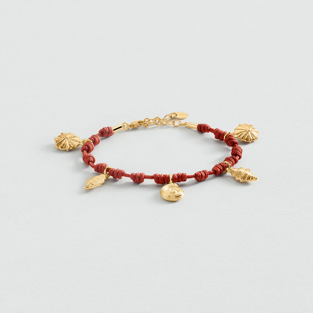 Bracelet cordon CALYPSO - Rouge / Dor&eacute; - Bracelets cordons  | Agatha