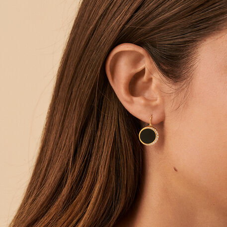 Boucles d'oreilles pendantes MOONONYX - Onyx - Boucles d'oreilles  | Agatha