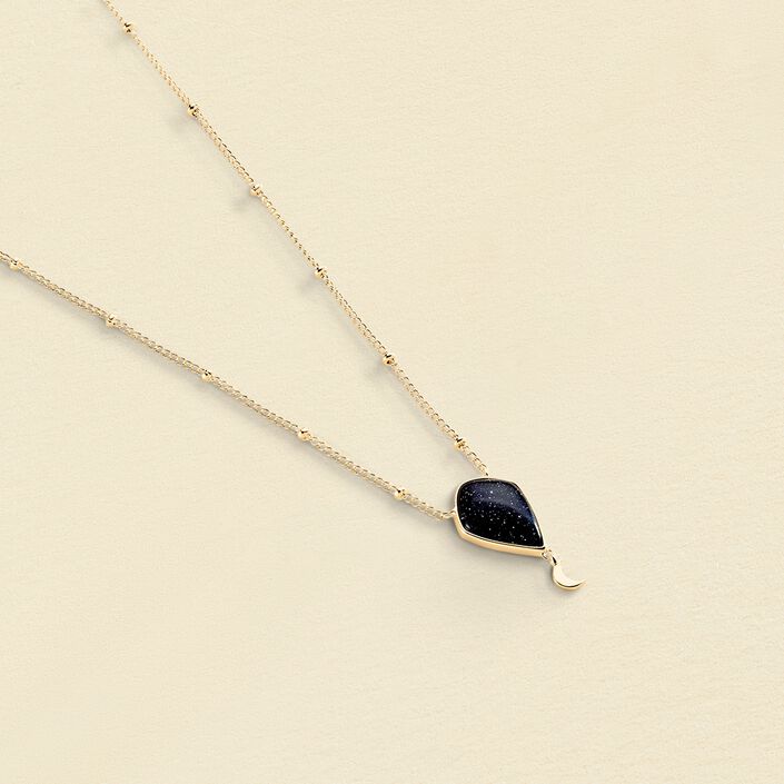 Collier ras du cou CREPUSCULE - Bleu / Doré - Colliers  | Agatha