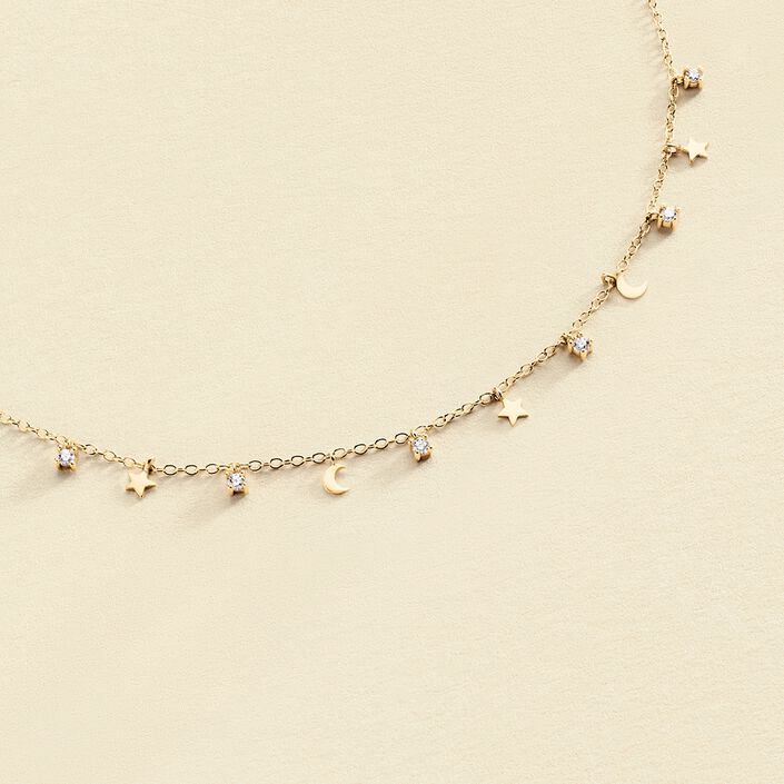 Collier ras du cou LUNITAS - Cristal / Doré - Colliers  | Agatha