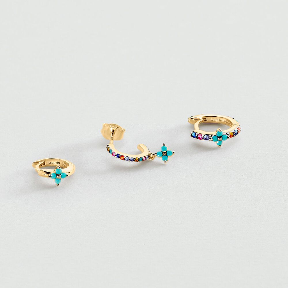 Piercing cr&eacute;ole MIX& MATCH - Multicolore / Dor&eacute; - Argent v&eacute;ritable  | Agatha