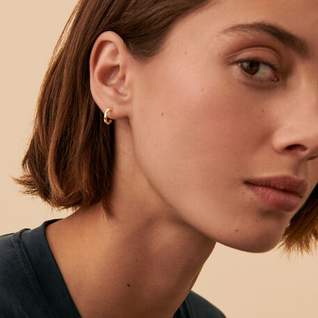 Piercing créole SUZIE - Blanc / Doré - Piercings  | Agatha