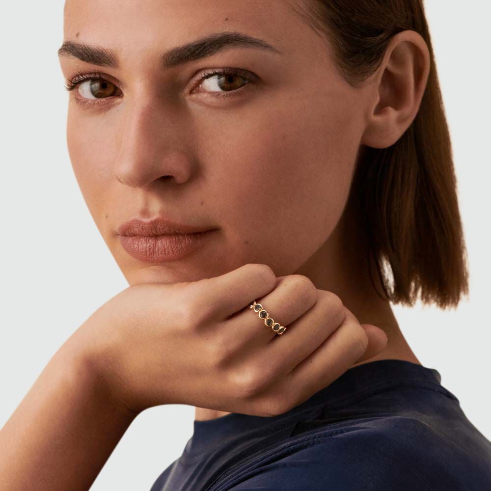 Bague fine ADAMAS - Gris / Doré - Bagues avec pierre  | Agatha Bague fine ADAMAS - Gris / Doré - Bagues avec pierre  | Agatha