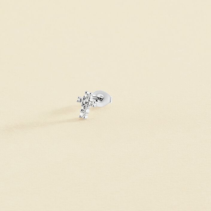 Piercing puce CRUZ BRILLANTE - Cristal / Argenté - Piercings  | Agatha