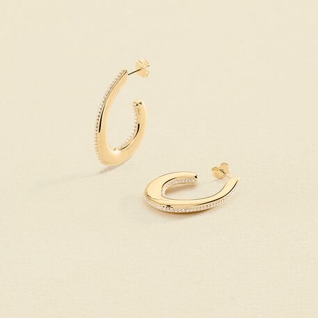 Créoles GEMINI - Cristal / Doré - Boucles d'oreilles  | Agatha
