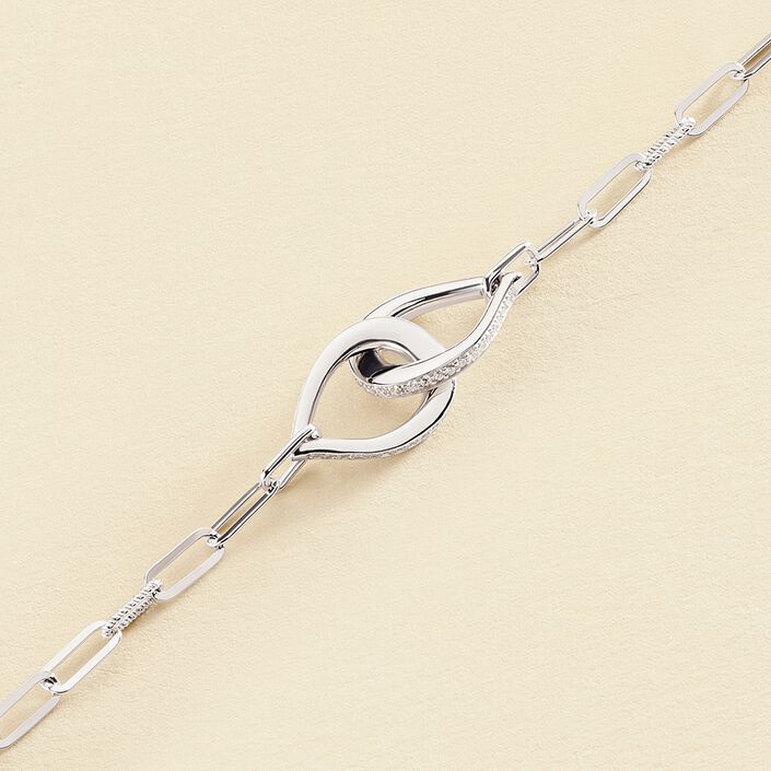 Bracelet souple GEMINI - Cristal / Argenté - Bracelets  | Agatha