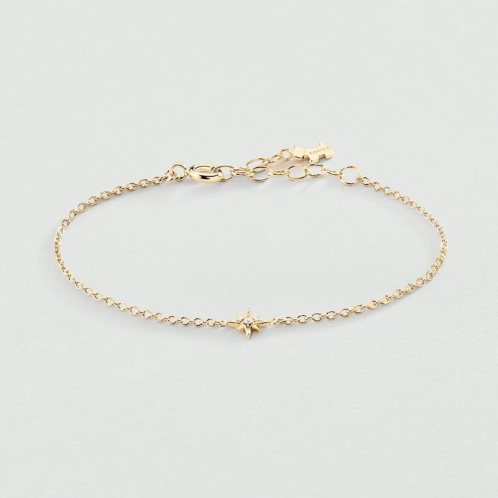 Bracelet Doré Avec Pendentif Feuille - Pierre - Occasion