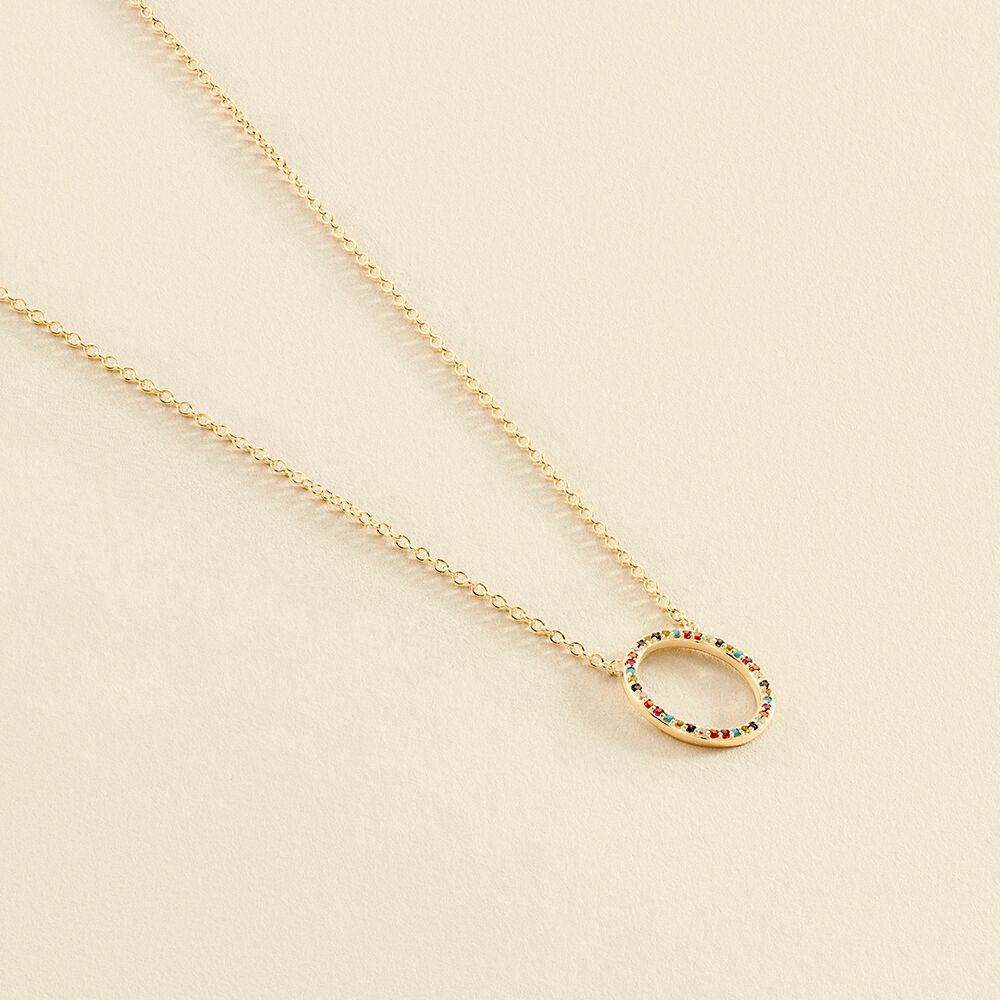 Collier ras du cou RAINBOW - Multicolore / Doré