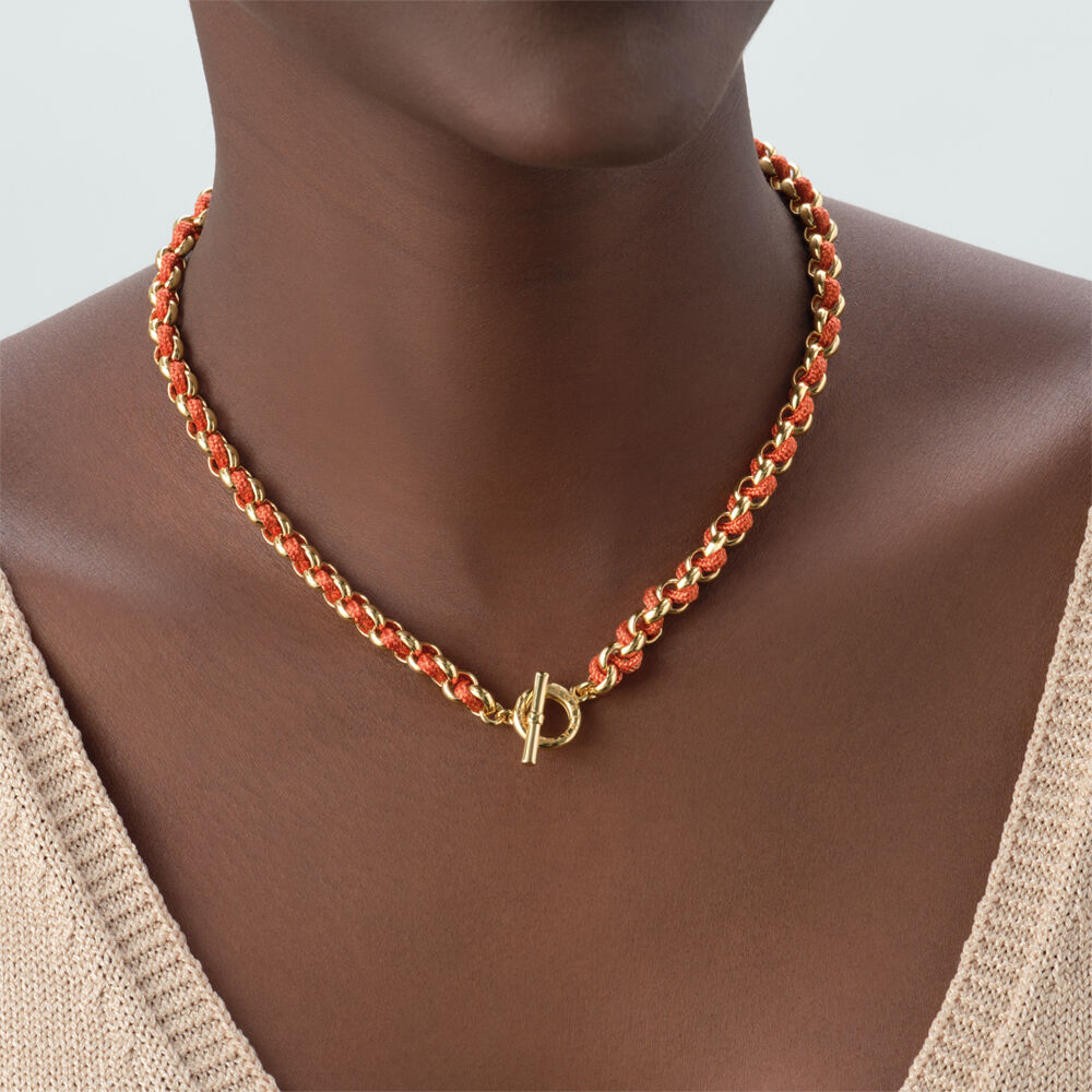 Collier ras du cou GAMBETTA - Orange / Dor&eacute; - Colliers ras du cou  | Agatha