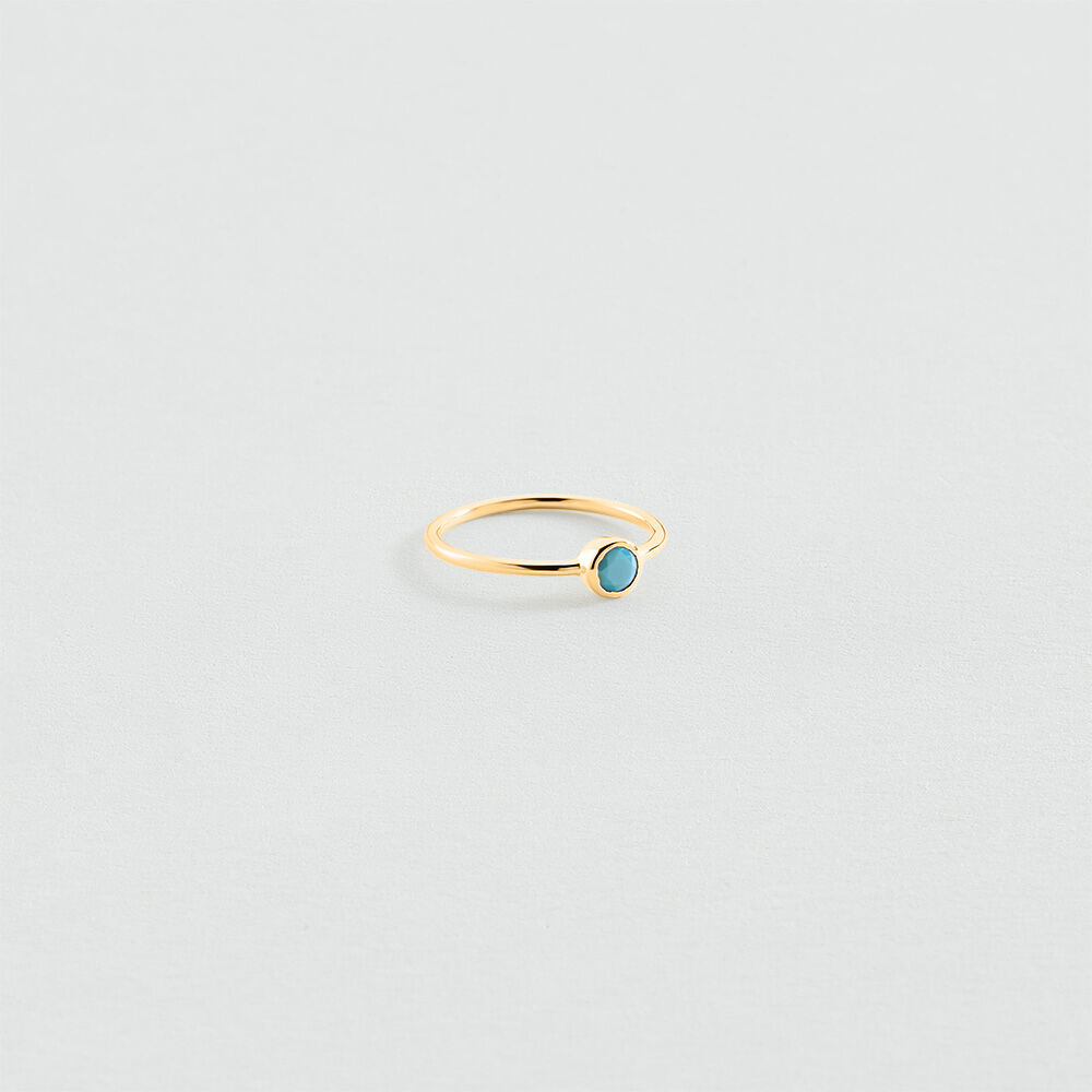 Bague fine ROND CANDY - Turquoise / Dor&eacute; - Bagues fines  | Agatha
