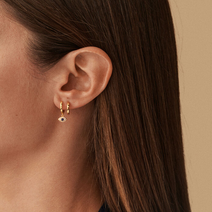 Piercing créole NAZAR - Cristal / Doré - Piercings  | Agatha