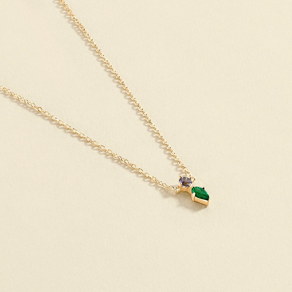 Collier ras du cou ASTRE - Vert / Doré - Colliers  | Agatha