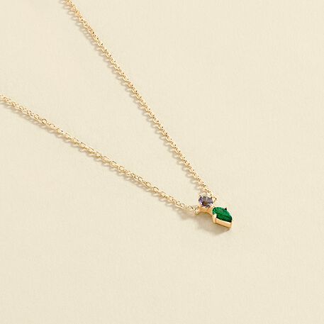 Collier ras du cou ASTRE - Vert / Doré - Colliers  | Agatha