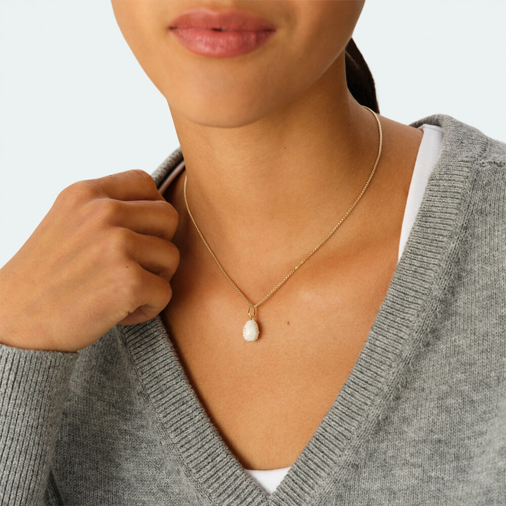 Pendentif OEUF PAVE - Cristal / Blanc - Bijoux  | Agatha