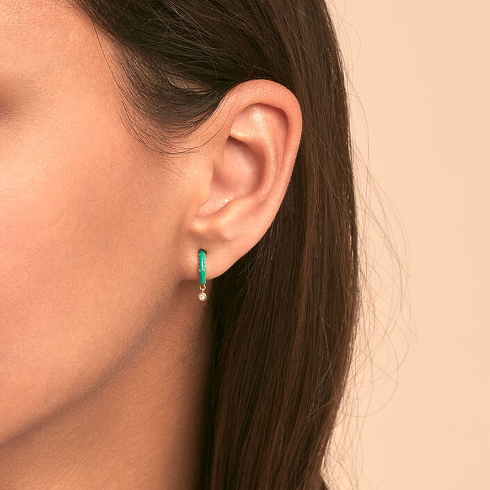 Piercing créole JUNGLY - Vert / Doré - Piercings  | Agatha