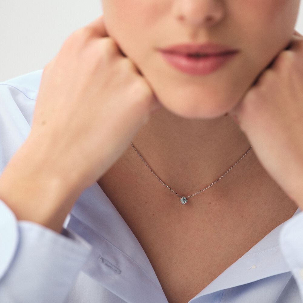 Collier ras du cou BELOVED - Turquoise / Argent&eacute; - Colliers fantaisie  | Agatha