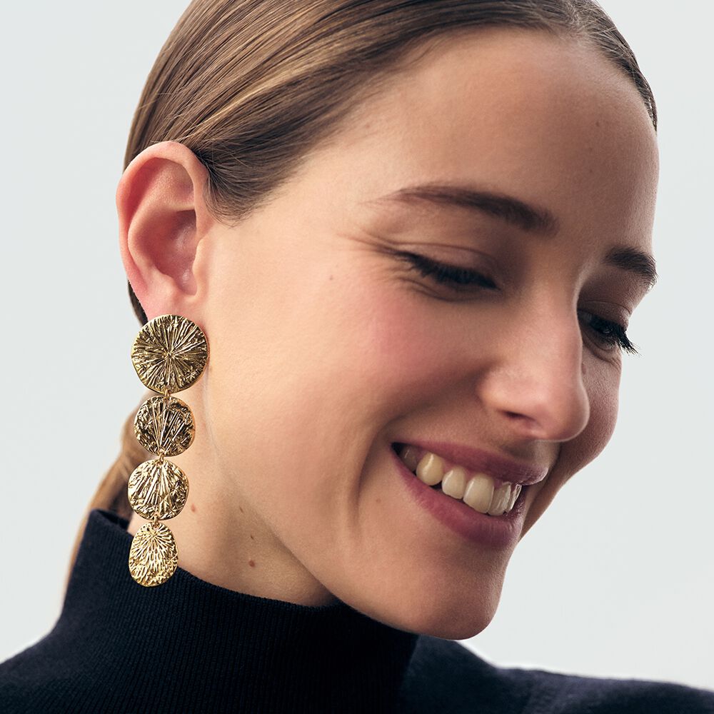 Boucles d'oreilles pendantes ASTREE - Doré - Boucles d'oreilles fantaisies  | Agatha