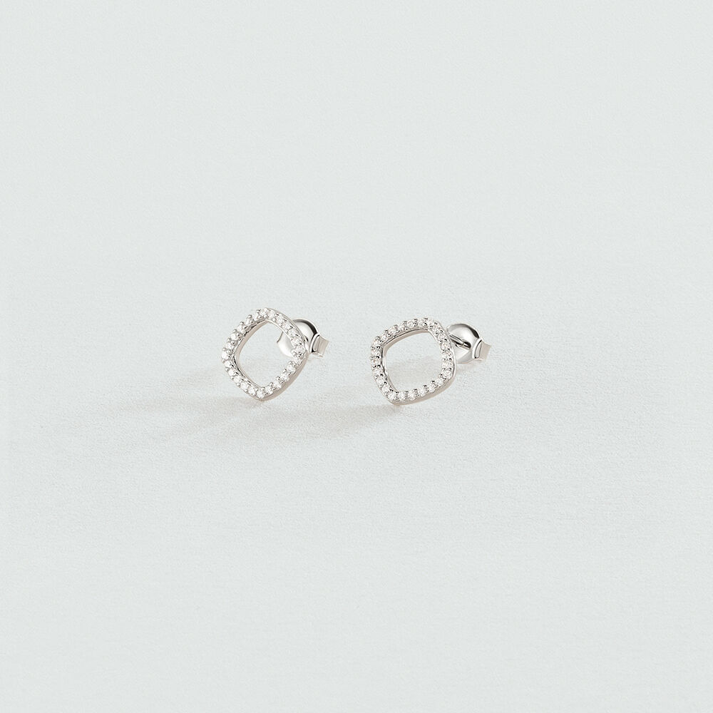 Boucles d'oreilles puces SISSI - Cristal / Argenté - Boucles d'oreilles puces  | Agatha