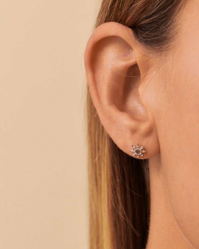 Boucles d'oreilles puces SPACE AGE - Cristal / Argenté - Boucles d'oreilles puces  | Agatha