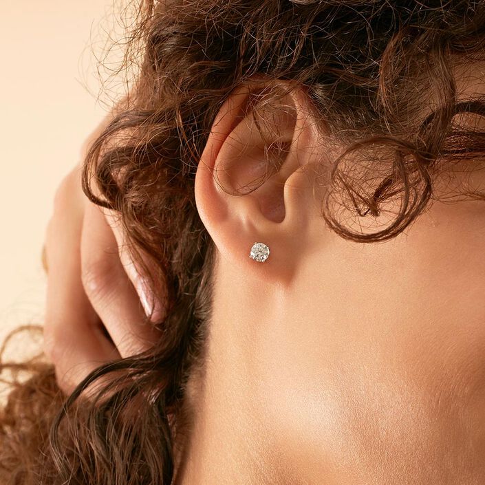Boucles d'oreilles puces SOL - Cristal / Argenté - Boucles d'oreilles puces  | Agatha