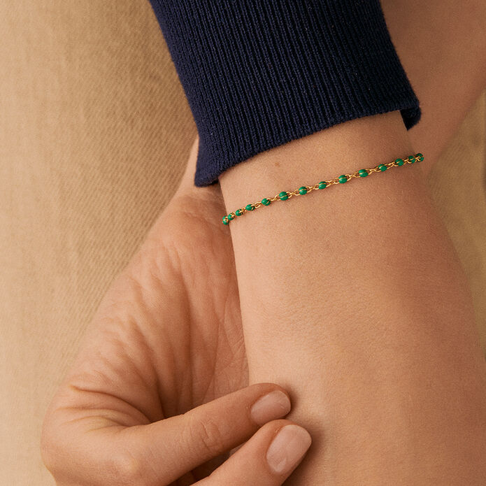 Bracelet souple SMARTY - Vert / Doré - Bracelets  | Agatha