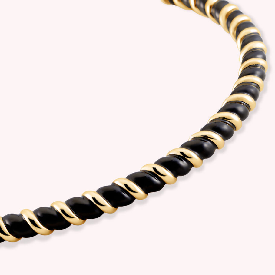 Collier ras du cou SESHA - Noir / Doré - Colliers  | Agatha
