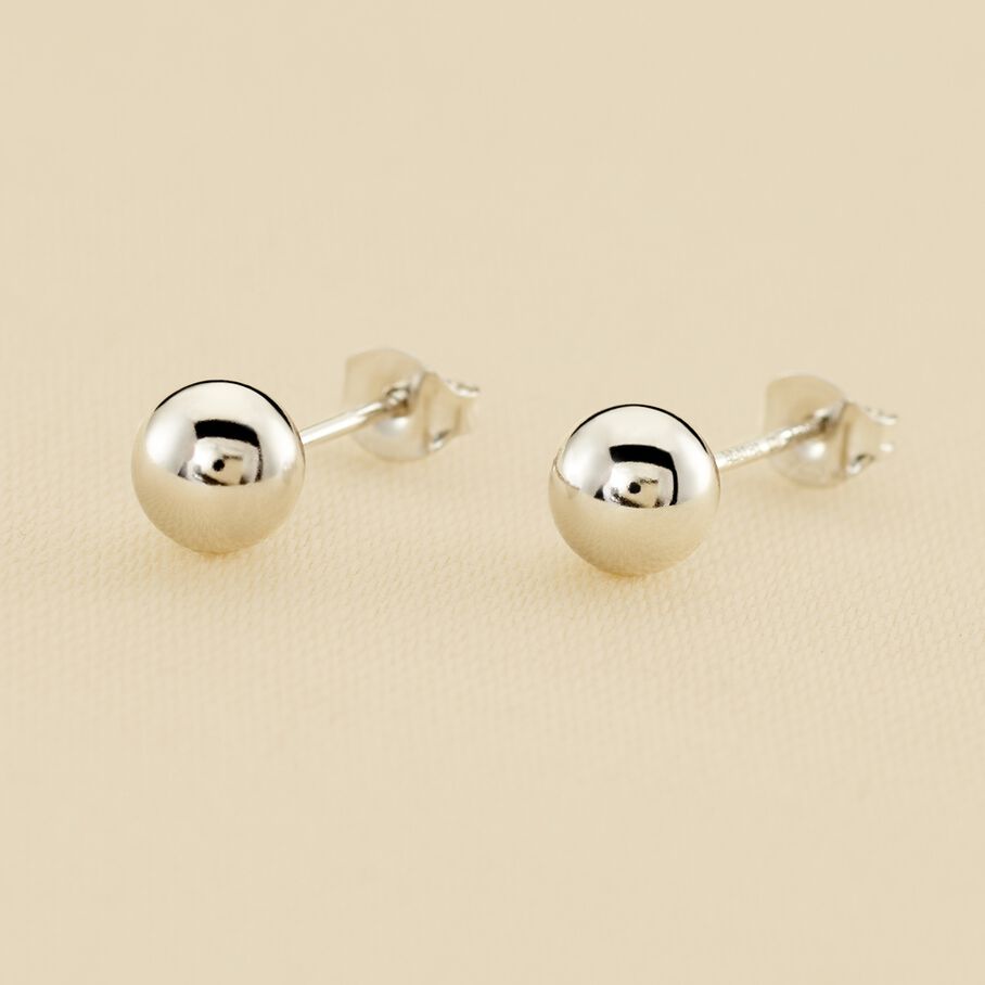 Boucles d'oreilles puces BOULE - Argenté - Boucles d'oreilles puces  | Agatha