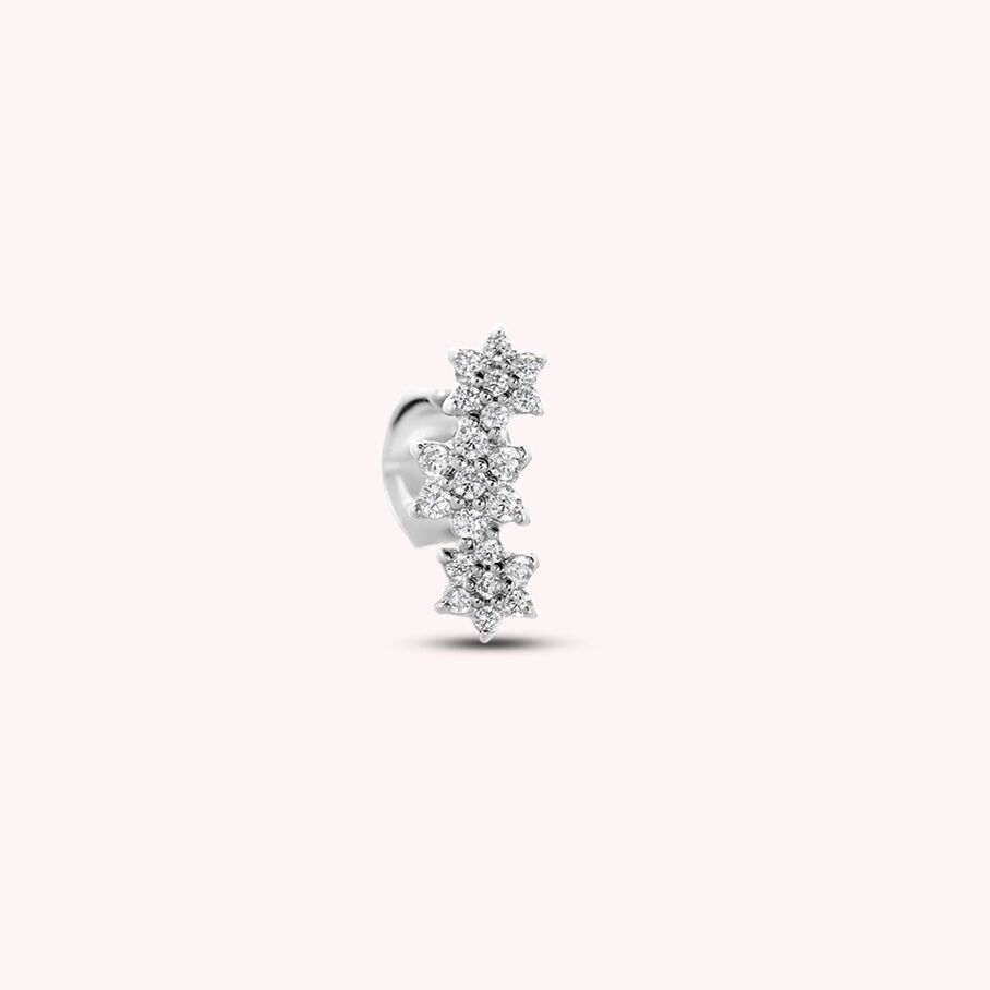Piercing puce TRIOFLOR - Cristal / Argenté - Piercings  | Agatha
