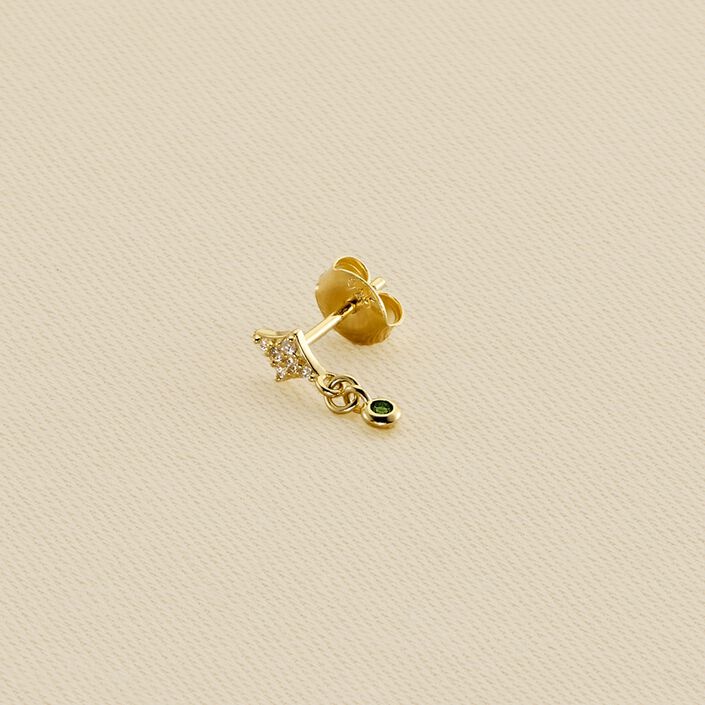 Piercing puce ASTRAL - Vert / Doré - Piercings  | Agatha