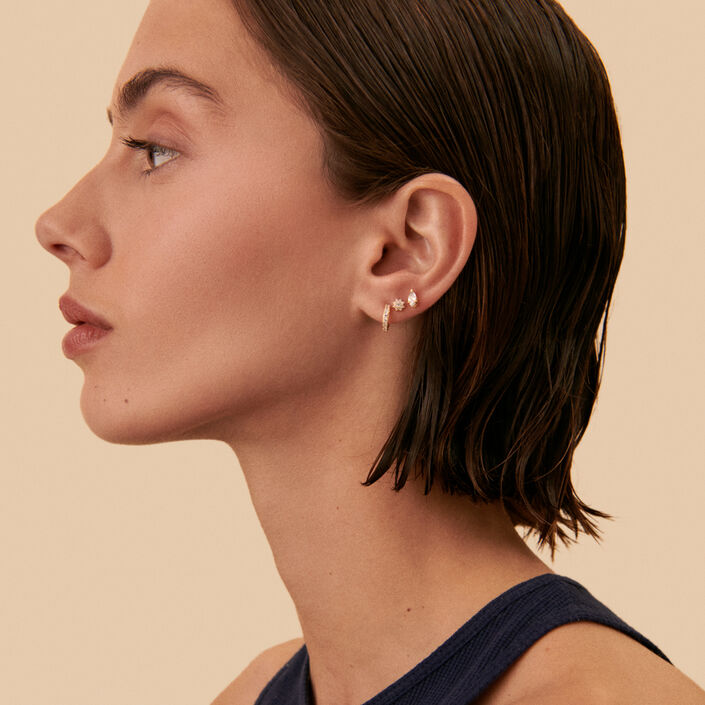 Piercing puce PARADIS - Cristal / Doré - Piercings  | Agatha
