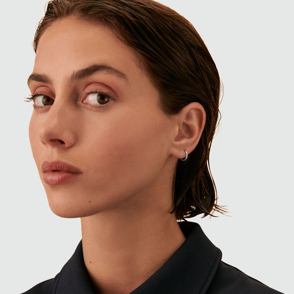 Piercing créole DENTADO - Argenté - Bijoux sans pierre  | Agatha