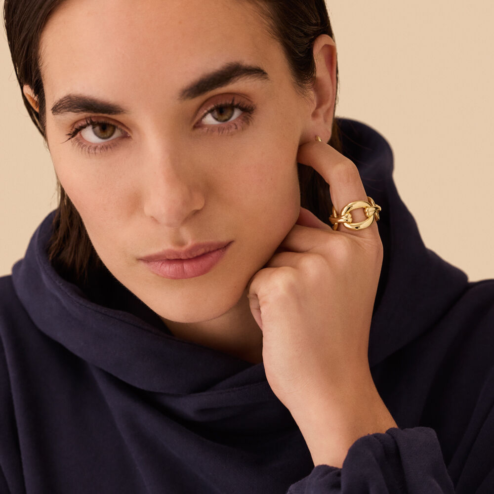 Bague large XOXO - Dor&eacute; - Bagues fantaisie  | Agatha