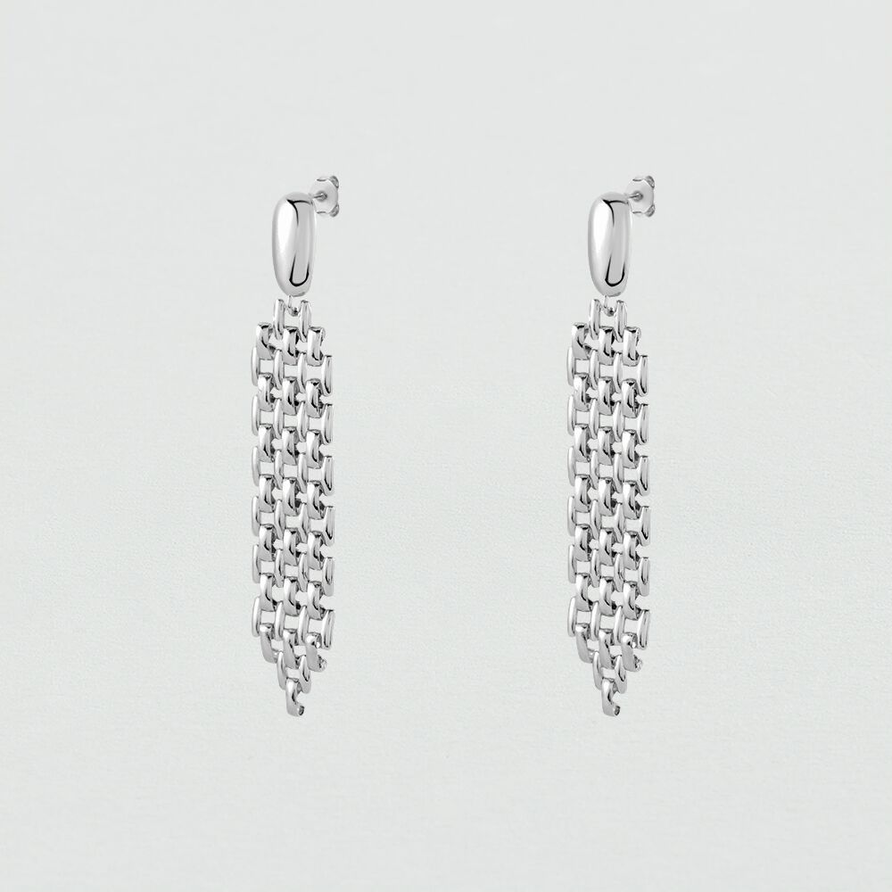 Boucles d'oreilles pendantes MINUIT - Argent&eacute; - Boucles d'oreilles pendantes  | Agatha