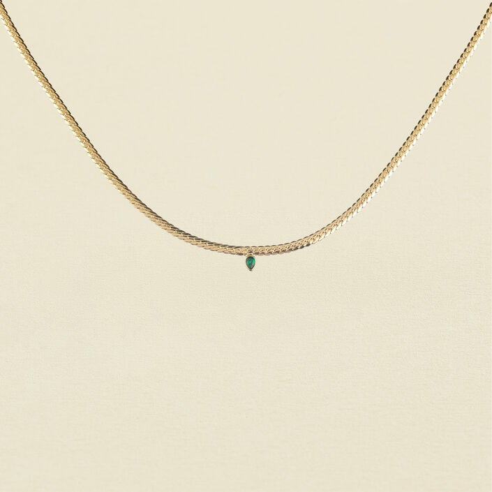 Collier ras du cou NEITH - Vert / Doré - Colliers  | Agatha