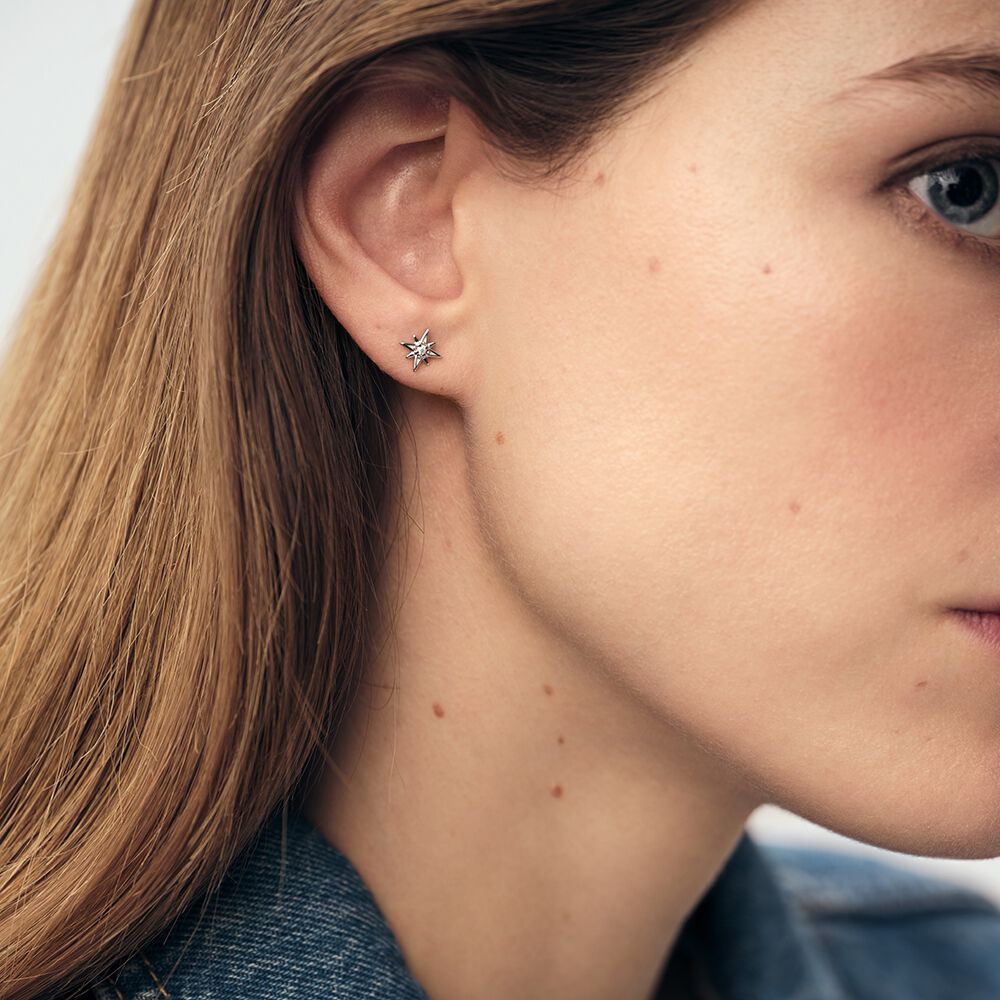Boucles d'oreilles puces OURSE - Cristal / Argenté - Boucles d'oreilles puces  | Agatha