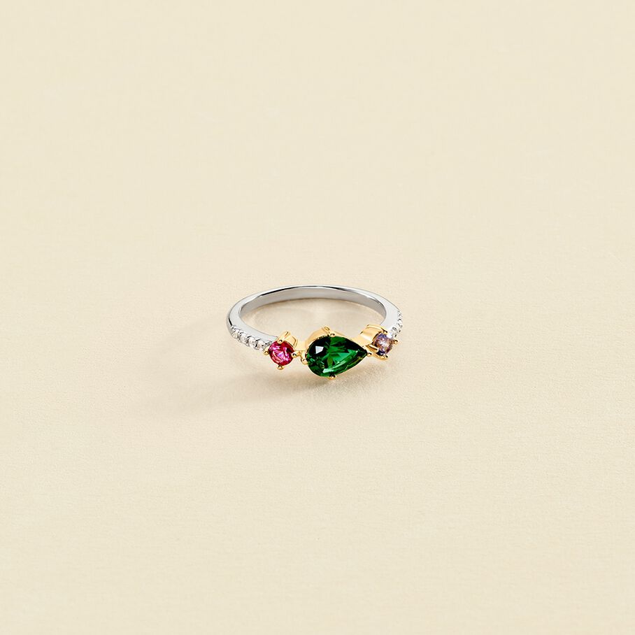 Bague fine ASTRE - Multicolore / Doré - Bagues  | Agatha