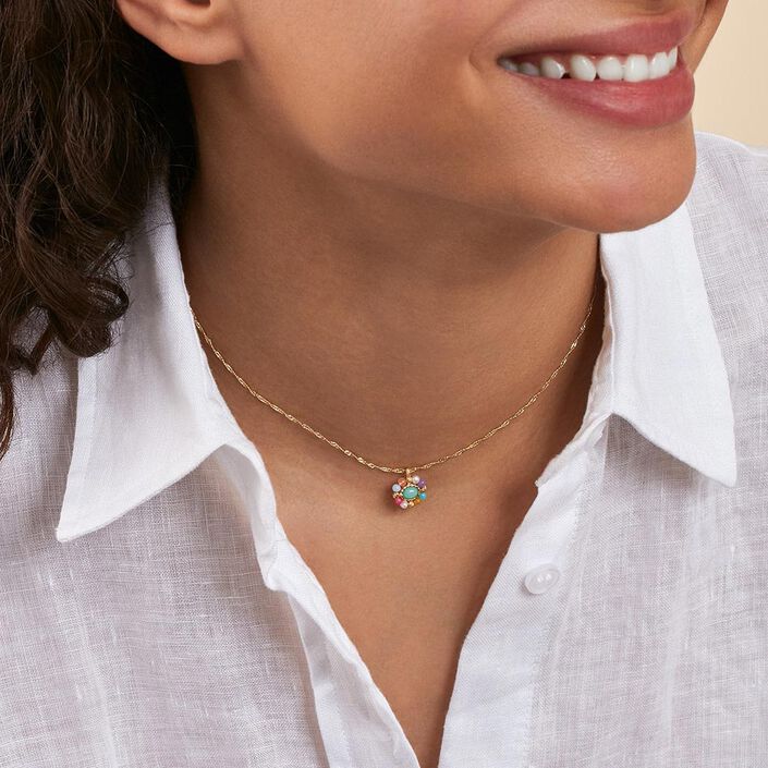 Collier ras du cou ARLEQUIN - Multicolore / Doré - Colliers  | Agatha