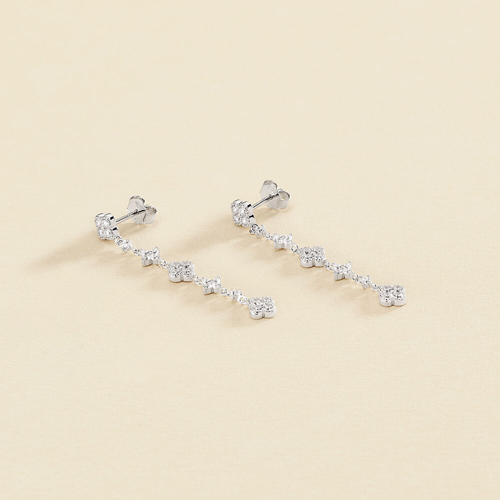 Boucles d'oreilles pendantes BELOVED - Cristal / Argenté - Boucles d'oreilles fantaisies  | Agatha