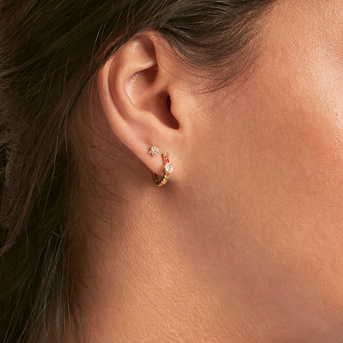 Piercing créole CRIOBRIL - Multicolore / Doré - Piercings  | Agatha
