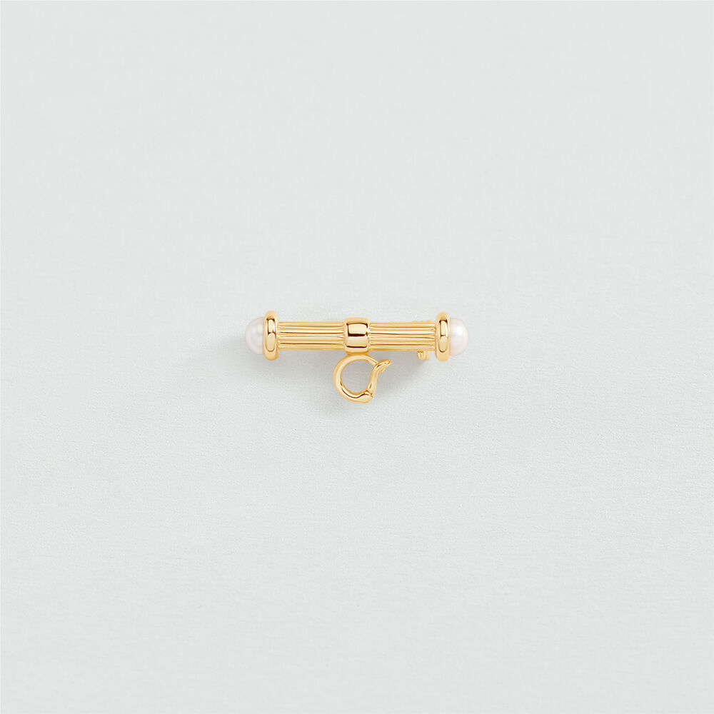 Broche T-BAR - Blanc / Dor&eacute;