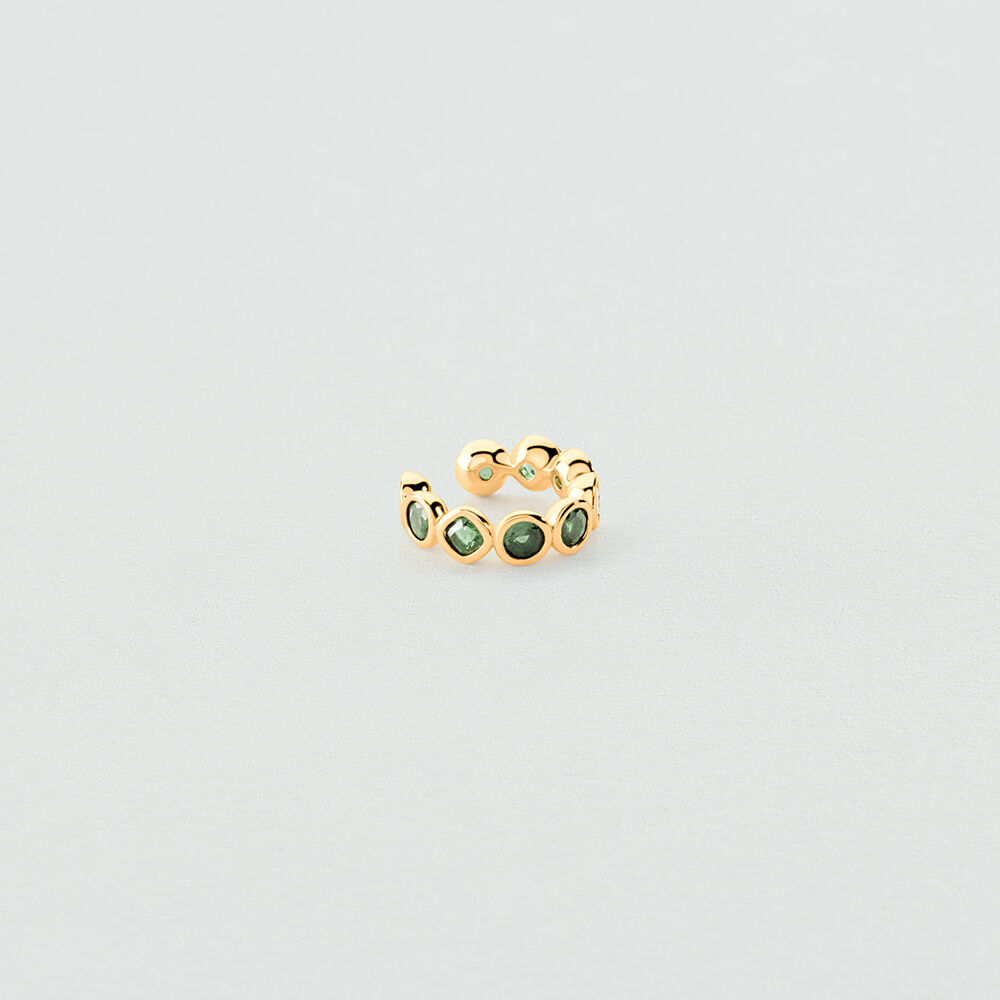 Earcuff SAINT GERMAIN - Vert / Dor&eacute; - Boucles d'oreilles  | Agatha