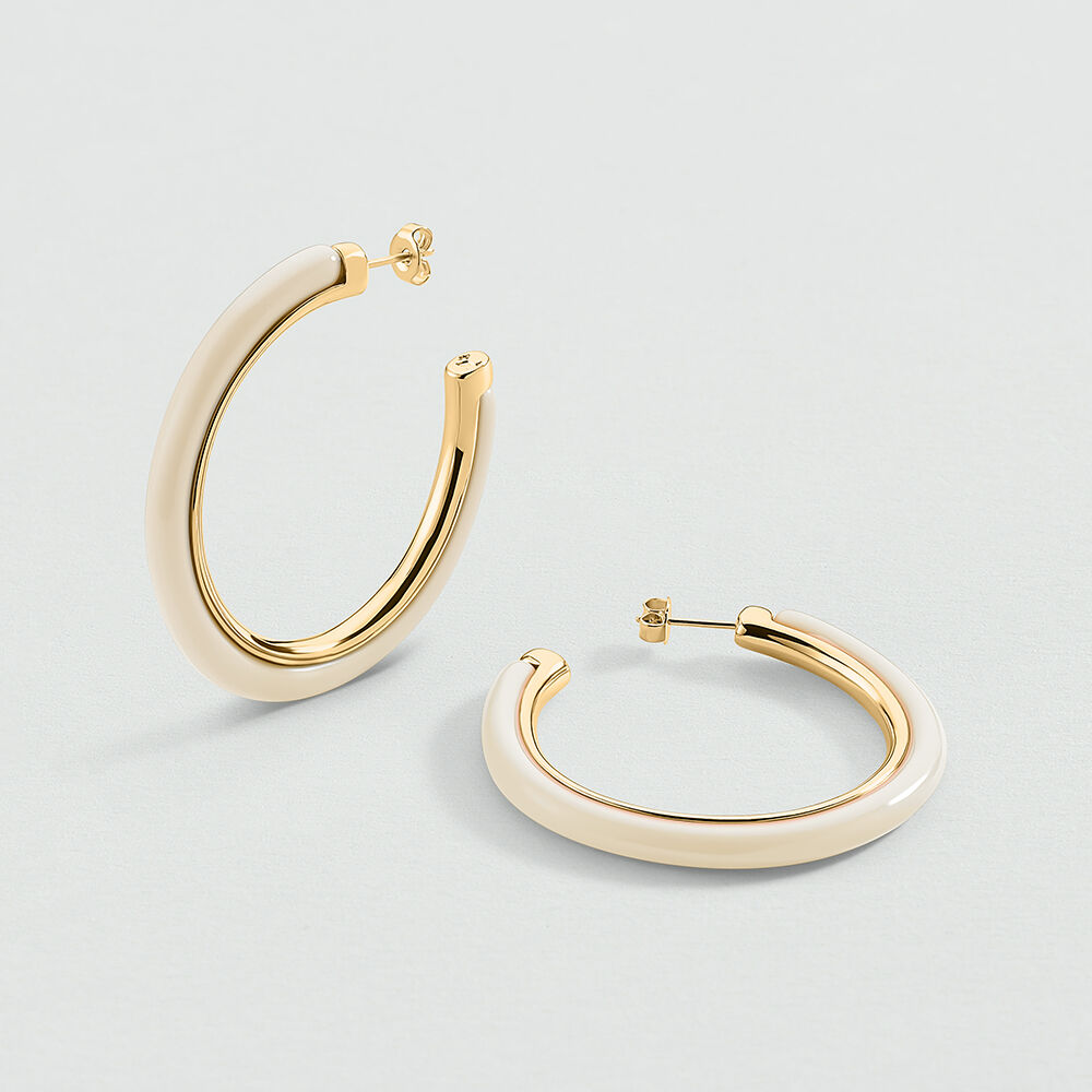 Cr&eacute;oles PALAIS ROYAL - Ivoire / Dor&eacute; - Boucles d'oreilles fantaisies  | Agatha