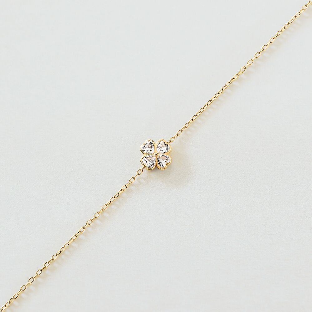 Bracelet souple FELICITE - Cristal / Doré - Bracelets fantaisie  | Agatha