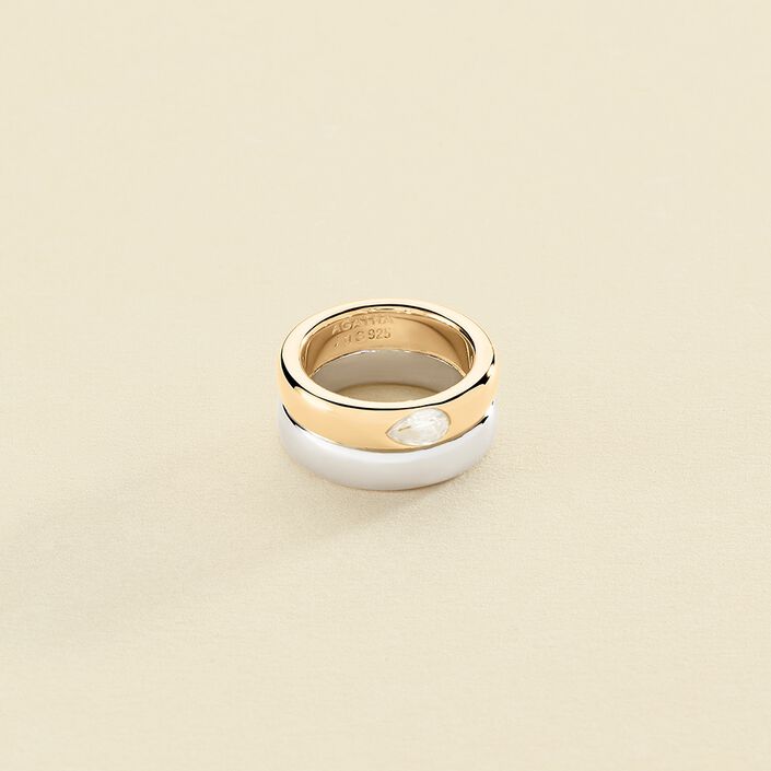 Bague large DUA - Argenté / Doré - Bagues  | Agatha
