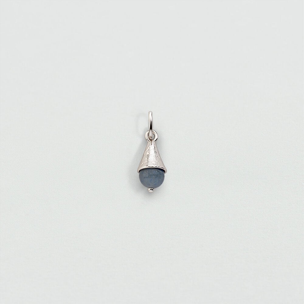 Pendentif GOUTTE PIERRE NATURELLE TALISMANS - Bleu / Argent&eacute; - Calypso  | Agatha